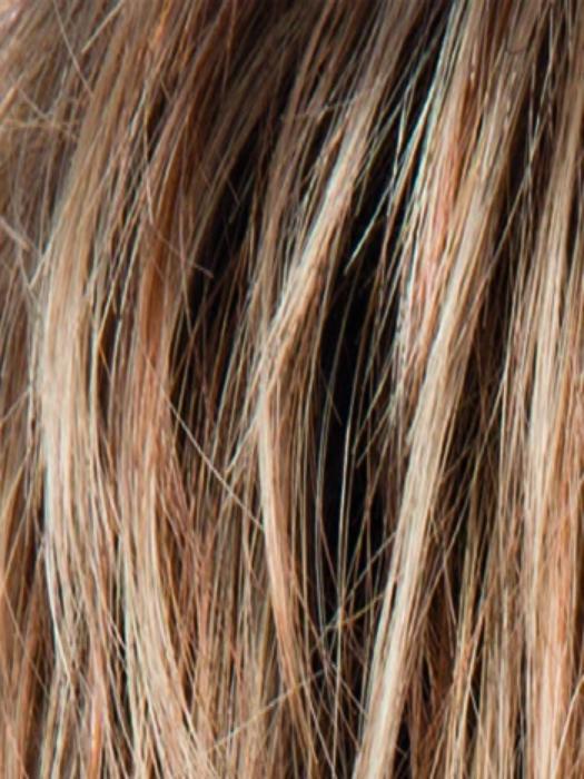 LIGHT BERNSTEIN ROOTED 27.20.12 | Light Auburn, Light Honey Blonde, and Light Reddish Brown blend and Dark Roots