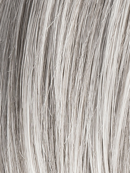 SNOW ROOTED 56.60.48 | Pure Silver White with 10% Medium Brown & Silver White with 5% Light Brown blend with a dark root