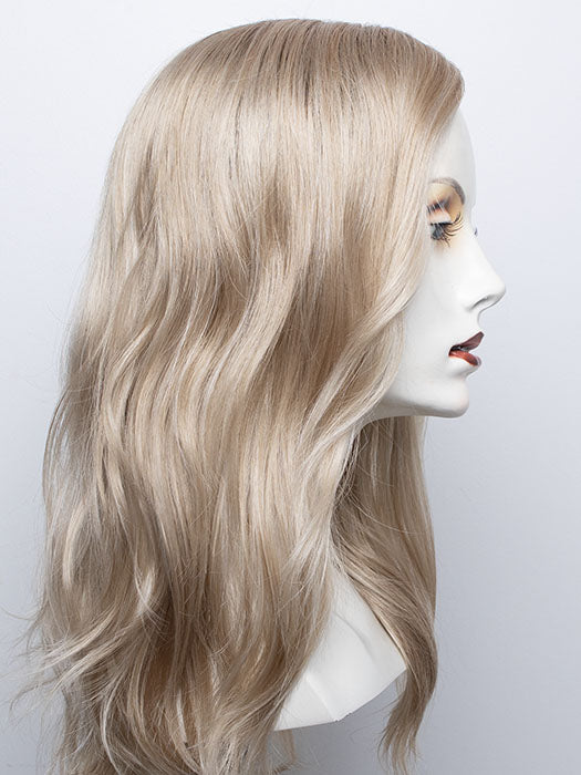 Champagne-Rooted 22.25.16 | Light Beige Blonde, Medium Honey Blonde, and Platinum Blonde blend with Dark Roots