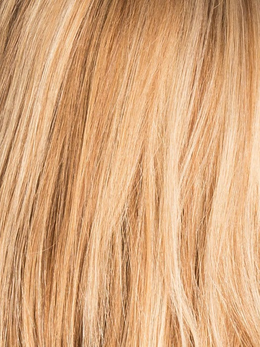 LIGHT BERNSTEIN ROOTED 14.26.27 | Light Auburn, Light Honey Blonde, and Light Reddish Brown blend and Dark Roots