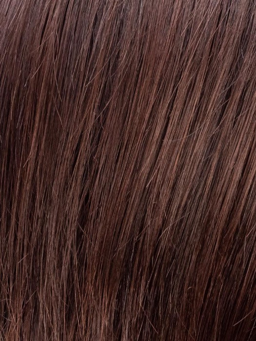 DARK CHOCOLATE ROOTED 4.33 | Dark Brown base with Light Reddish Brown highlights with Dark Roots