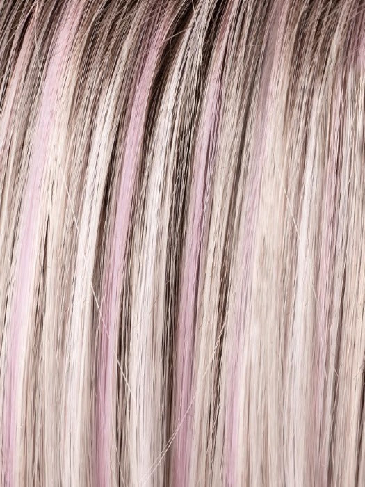 PASTEL ROSE ROOTED | Pink and Pearl Blonde Blend with Light Brown Roots